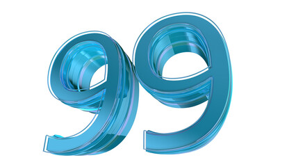 Poster - Creative cyan 3d number 99