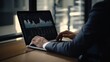 © COC STUDIO - Trader investor analyst using laptop for stock market and crypto currency, analyzing graphs data, growth concept.