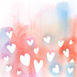 Blooming Love, Watercolor Heart Background