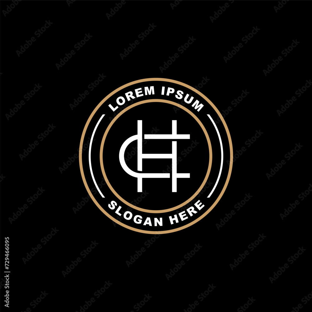 CH C H HC logo logotype icon elegant luxury design , badge logo with ...
