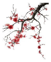  Traditional Chinese paintings often depict elegant and beautiful flowers.
