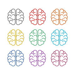 Poster - Human Brain  icon isolated on white background. Set icons colorful