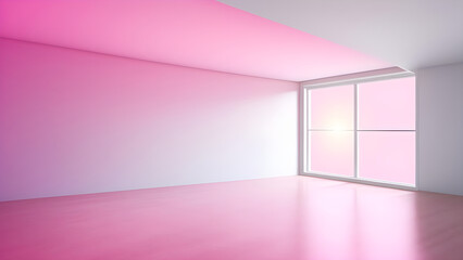 empty room with pink walls