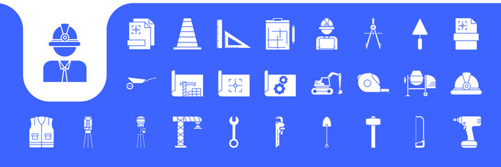 Wall Mural - civil engineering equipment icon set design vector