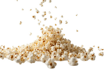 Canvas Print - Falling popcorn isolated on white background