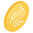 Vector design of iota coin, available for download 