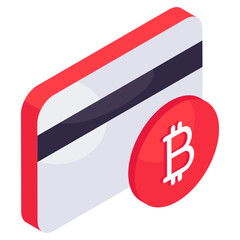 Wall Mural -     Card with btc, icon of bitcoin card payment 