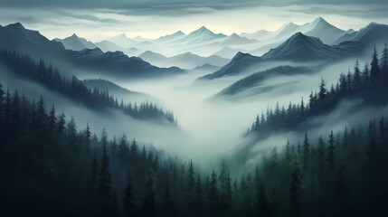 Naklejka na meble Majestic mountains, panoramic peaks PPT background