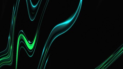 Wall Mural - blue and green glowing wave flowing on black background. motion simple graphic animation