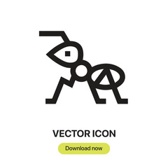 Poster - Ant icon vector. Linear-style sign for mobile concept and web design. Ant symbol illustration. Pixel vector graphics - Vector.	
