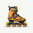© design home - Rollerblades,simple,minimalism,flat color,vector illustration,thick outlined,white background