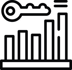 Wall Mural - Business key graph icon outline vector. Telework home. Screen save call
