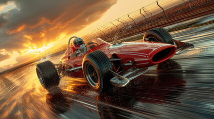 Wall Mural - Racing Through Majestic Terrain: Speed and Serenity