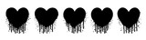 Fototapeta Młodzieżowe - Hearts graffiti set. Graffiti heart stains. Grunge paint splatter. Ink splash. 2000s graffiti trend. Y2k, 90s and 2000s. Valentines day hearts. Love, romance, wedding. Valentines day.