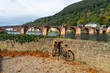 Germany, Heidelberg The old Bridge Karl Theodor bicycle