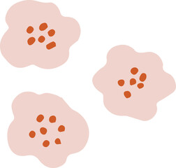 Wall Mural - Set of hand drawn geometric pink cherry, apricot tree blossom. Spring floral illustration, isolated natural element. Modern vector for Easter, birthday or wedding greeting card, web. Springtime clipar