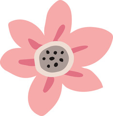 Wall Mural - hand drawn pink flower. spring floral illustration, isolated natural element. hand drawn vector for 