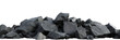 Black rocks stones pile bottom ground cutout transparent backgrounds 3d render png