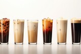 Set of coffee drinks