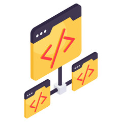 unique design icon of web coding