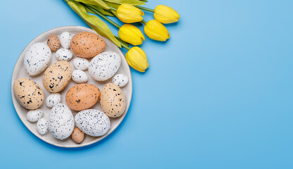 Wall Mural - Easter delights: Colorful eggs in a festive arrangement