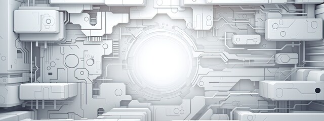 Wall Mural - a white and gray technological background. Modern futuristic background