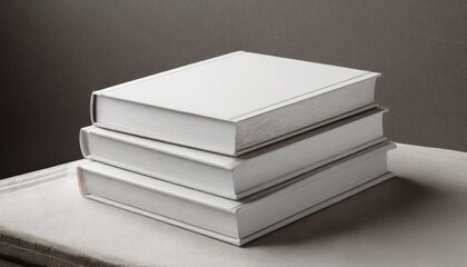 Wall Mural - mock up of stacked white hardcover book