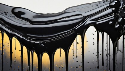 Wall Mural - oil or black paint dripping