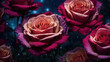 © Abu - Awesome Free photo spectral light illuminates transparent red colored red roses abstract flower art