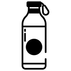 Poster - Bottle glyph and line vector illustration