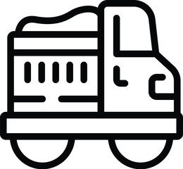 Poster - Full farm truck icon outline vector. Smart working. Food cereal delivery