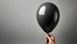 blank black balloon mock up clear grey balloon art design mockup holding in hand clean pure baloon template logo texture pattern presentation plain aerostat design element
