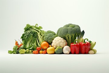 Wall Mural - fresh vegetables isolated on white background close up. horizontal photo.