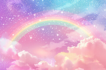Wall Mural - fabulous rainbow atmosphere. background with selective focus and copy space
