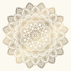 Wall Mural - Elegant Golden Floral mandala Ornament Pattern design vector illustration