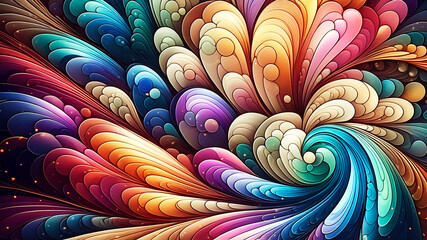 abstract texture wallpaper and background with waves and curves in vivid colors. artistic pattern de