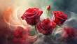 Kocham, piękne czerwone róże, dekoracja tapeta, generative ai