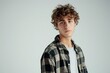 © Amazing-World - Contemporary and cute young men model on a white background, captured in high definition, radiating a delightful combination of youthfulness and modern fashion with confidence.