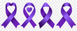Conjunto de cinta o listón morado, para el día de la mujer 8 de marzo, Día Internacional Contra la Violencia de Género