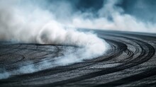 Aerial View Abstract Background With Tire Marks And Smoke On Race Track. Generative Ai