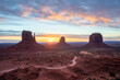 © Erika Valkovicova - Monument Valley with its epic rock formations at sunrise between Arizona and Utah in Southwest of USA