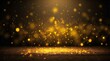 © ArtistiKa - yellow glow particle bokeh background, abstract glitter wallpaper illustration