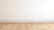 © Voilla - Empty room with wooden floor and white wall.
