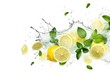 Lemon with mint and a splash of water