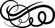 Black line calligraphic vintage swirl icon classic antique typographic filigree curls. Elegant retro Ink hand drawn swashes. Christmas ornate wedding invitation. Victorian style flourish scroll vector