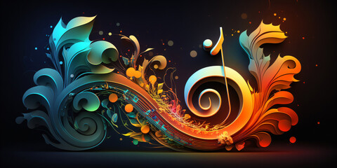 Wall Mural - modern and abstract multicolor music background