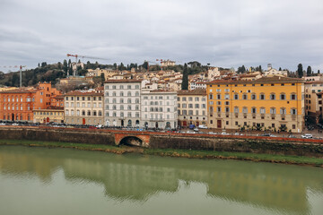 Wall Mural - Embankment of Arno River in Florence, Italy