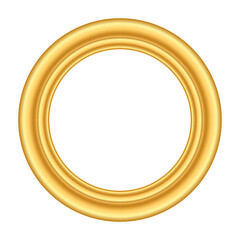 Wall Mural - Gold thin round frame. Golden luxury circle logo.