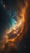 Brown gas nebula in outer space.  AI Generated