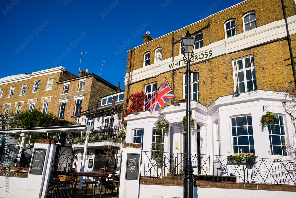 London, UK - 16.01.2024. The White Cross pub in Richmond upon Thames in